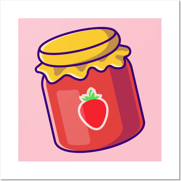 Strawberry Jam Cartoon Wall Art by Catalyst Labs